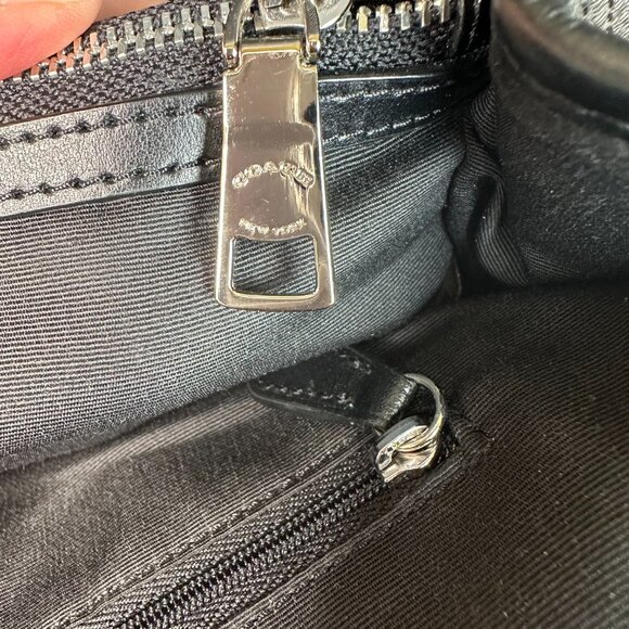 Coach Signature Drawstring Carryall Shoulder Tote Black Smoke/Black NWOT - Picture 11 of 16